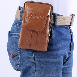 Men Leather Waist Bag Travel Business Fanny Pack Phone Purse Pocket Belt