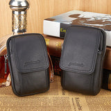 Men Leather Waist Bag with Cell Phone Cover