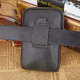 Men Leather Waist Bag with Cell Phone Cover