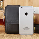 Men Leather Waist Bag with Cell Phone Cover