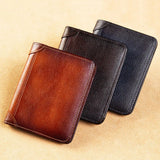 Men Leather Wallet Vertical Anti Theft RFID Wallet