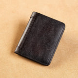 Men Leather Wallet Vertical Anti Theft RFID Wallet