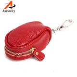 Vintage Leather Key Wallet Key Holder Zipper Key Case Bag