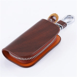 Men Key Holder Housekeeper Keys Organizer Wallet Keychain Covers Zipper