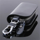 Leather Zipper Key Holder Wallet Key Case Bag
