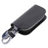 Leather Key Holder Organizer Zipper Key Case Bag