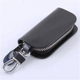 Leather Key Holder Organizer Zipper Key Case Bag