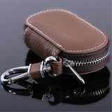 Leather Key Holder Housekeeper Organizer Zipper Key Case Bag