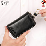 Leather Key Holder Zipper Key Case Bag Holder