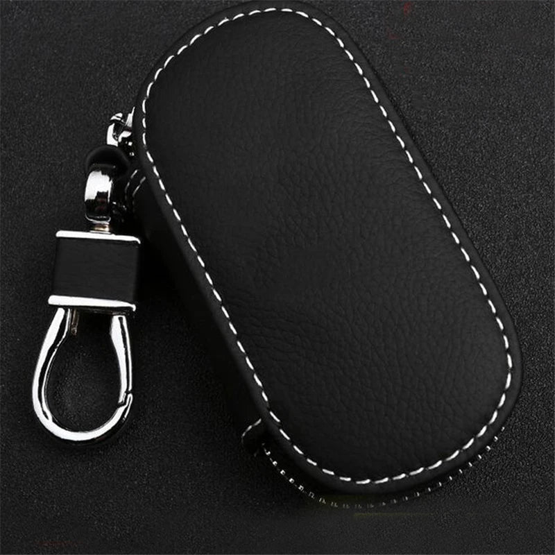 Leather Key Holder Car Key Wallets Zipper Key Case