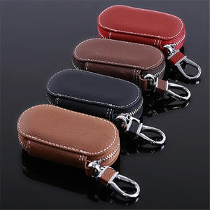 Leather Key Holder Car Key Wallets Zipper Key Case