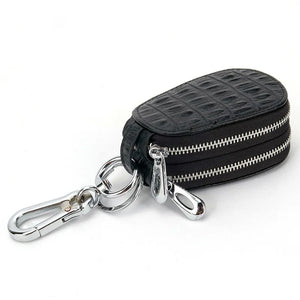 Leather Key Holder Wallet Organizer Zipper Key Case Bag