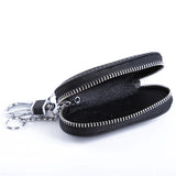 Leather Key Holder Wallet Organizer with Zipper Case