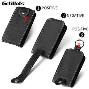 Men Key Wallet Leather Pull-style Car Key Holder Case Housekeeper Soft Leather