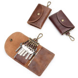 Leather Men Keychain Zipper Wallet Key Holder Organizer