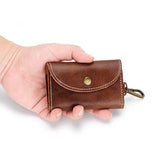 Leather Men Keychain Zipper Wallet Key Holder Organizer