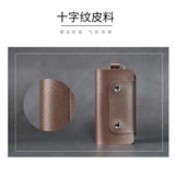 Leather Keychain Wallet Holder Car Key Bag Unisex Cover Solid Storage