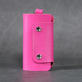 Leather Keychain Wallet Holder Car Key Bag Unisex Cover Solid Storage
