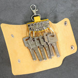 Leather Keychain Wallet Holder Car Key Bag Unisex Cover Solid Storage