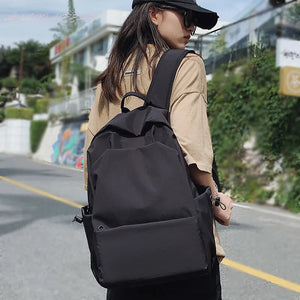 Large Capacity Backpack Solid School Bag Unisex Travel Rucksack Mochila