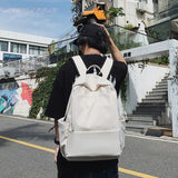 Large Capacity Backpack Solid School Bag Unisex Travel Rucksack Mochila