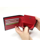 Men Leather Carbon Fiber Pattern Wallet Casual Two Fold Leather Wallet