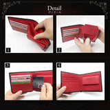Men Leather Carbon Fiber Pattern Wallet Casual Two Fold Leather Wallet
