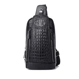 Men Crocodile Pattern Leather Chest Bag Crossbody Bags