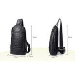 Men Crocodile Pattern Leather Chest Bag Crossbody Bags