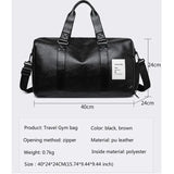 Men Leather Fitness Sport Travel Gym Duffle Bag with Shoe Compartment