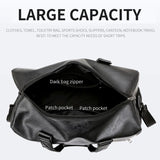 Men Leather Fitness Sport Travel Gym Duffle Bag with Shoe Compartment