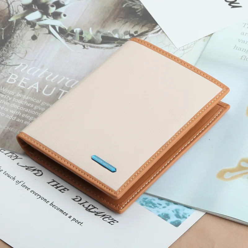 Men Leather Money Clip Slim Bifold Wallet ID Credit Clip Cash Holder