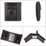 Men Leather Trifold Wallet RFID with Airtag