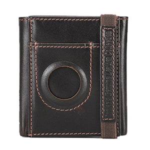 Men Leather Trifold Wallet RFID with Airtag