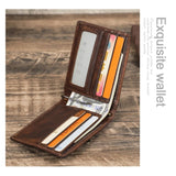 Men Leather Slim Wallet RFID Money Case Wallets with Airtag