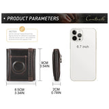 Men Leather Trifold Slim Wallet RFID Airtag Holder Credit Drop