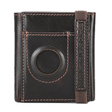 Men Leather Trifold Slim Wallet RFID Airtag Holder Credit Drop