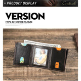 Men Leather Trifold Slim Wallet RFID Airtag Holder Credit Drop