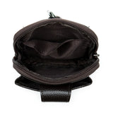Men Leather Waist Bag Soft Embossed Leather Belt Shoulder Packet