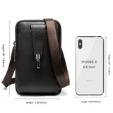 Men Leather Waist Bag Soft Embossed Leather Belt Shoulder Packet