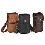 Men Leather Waist Bag with Large Capacity
