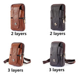 Men Leather Waist Bag Large Capacity Brown Shoulder Bag Crossbody Bag
