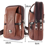 Men Leather Waist Bag Large Capacity Belt Bag Brown Shoulder Bags
