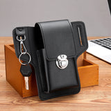 Men Leather Waist Bag Large Capacity Brown Shoulder Crossbody Belt Bag