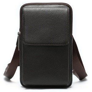 Men Leather Waist Bag Multifunction Outdoor Wear Mobile Phone Belts