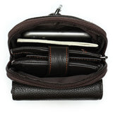 Men Leather Waist Bag Multifunction Outdoor Wear Mobile Phone Belts
