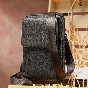 Men Leather Waist Bag Multifunction Outdoor Wear Mobile Phone Belts