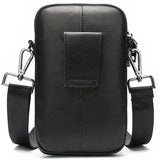 Men Leather Waist Bag Outdoor Leisure Bag Diagonal Small Square Package Belt Mob