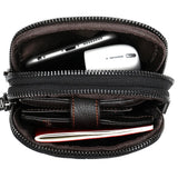 Men Leather Waist Bag Outdoor Leisure Bag Diagonal Small Square Package Belt Mob