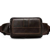 Men Leather Waist Bag Outdoor Pockets Chest Bag Man Shoulder Packet